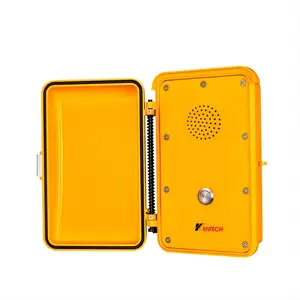 KNSP-04 telefono giallo VOIP di migliore qualità trasparente resistente alle intemperie con pulsante di accesso alla rete IP e POE