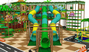 <span class=keywords><strong>Parque</strong></span> Infantil Comercial con Diseño Personalizado Temático de Jungla, Área de Juegos Interior para Niños con Tobogán y Piscina de Pelotas - Product Image 2