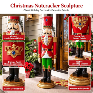 Statues de soldats <span class=keywords><strong>casse</strong></span>-noisettes géants en fibre de verre faites à la main, de 1,5 m, 2,4 m et 3,6 m, pour décorations et cadeaux de Noël pour événements extérieurs - Product Image 3