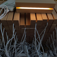 Lampe USB acrylique lumineuse 3D personnalisée RVB Base en bois Veilleuse LED blanc chaud Moderne Usine Directe pour un usage domestique Matériau ABS