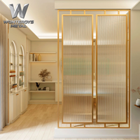 Paravent de séparation en verre et acier inoxydable découpé au laser, moderne et luxueux, sur mesure, pour hall d'hôtel, espaces de bureau, mariages, anniversaires