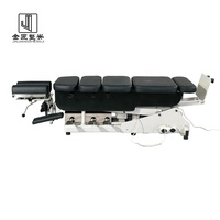 Table de chiropratique moderne inclinable à commande au pied, 4 points d'attache, structure métallique, capacité de charge 120 kg, pliable pour usage en hôtel et salle de sport