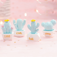 Mini figurine en résine de cactus succulent pour décorations paysagères, mini-plantes en pot macaron, ornements, accessoires de bricolage
