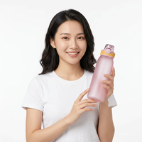 Bouteille d'eau anti-fuite avec options de parfum et paille intégrée pour l'école, le cyclisme et l'extérieur, la salle de sport - Compatible lave-vaisselle