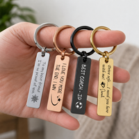 Porte-clés en métal gravé au laser personnalisé OEM, multicolores, argent, or rose, or noir, avec mots personnalisés, pour cadeau de vacances