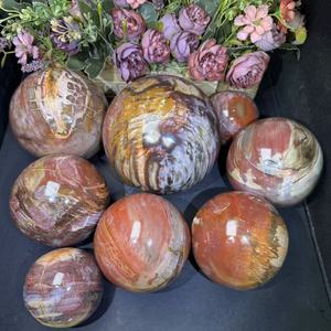 Esfera tallada natural al por mayor Esfera <span class=keywords><strong>de</strong></span> madera petrificada <span class=keywords><strong>de</strong></span> gran tamaño para la decoración del hogar - Product Image 1