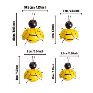 เครื่องประดับโลหะติดผนังในสวนประติมากรรมศิลปะผึ้ง3D ที่แขวนอยู่ - Product Image 3