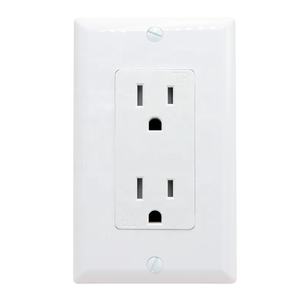 เต้ารับไฟฟ้าแบบ USB ไนลอน 15A 125V มาตรฐานอเมริกา แบบสองช่อง 2 ช่องเสียบปลั๊กไฟติดผนัง - Product Image 3