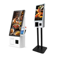 Kiosco de Autoservicio de 21.5 Pulgadas con Pantalla Táctil para Restaurante, Terminal de Pago de Comida Rápida, Lector de Códigos de Barras, Código QR, NFC