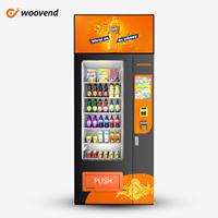 Distributeur combiné de boissons extérieur avec lecteur de cartes, pour fast-food, boissons froides, snacks, snacks et snacks réfrigérés personnalisés
