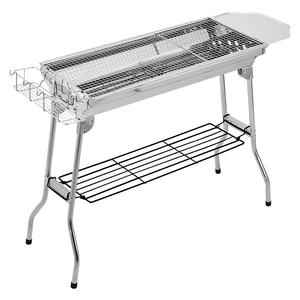 Barbecue portable en acier inoxydable 73x33.5x70cm, barbecue au charbon de bois d'extérieur avec support de rangement pour usage domestique - Product Image 1