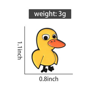 Spille Smaltate Divertenti a Forma di Paperella con Tema 'Got Any Grapes', Graziosa Paperella Gialla con Occhi Grandi, Spilla da Bavero all'Ingrosso - Product Image 6