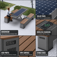 Banc intelligent à énergie solaire avec haut-parleur Bluetooth extérieur, chargement USB rapide, robuste, pour parcs, campus, places publiques, OEM ODM personnalisé
