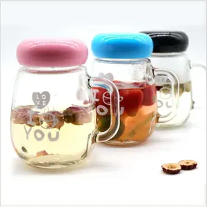 2022 bottiglia di acqua potabile di vetro dell'etichetta privata della tazza di tè del fiore di limone portatile creativo all'ingrosso con l'infusore