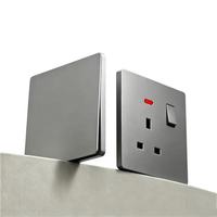 Prise murale industrielle ultra-fine 6 mm de style britannique 16A Type G avec 5 ports USB, panneau PC blanc ignifuge, pour hôpital, OEM/ODM