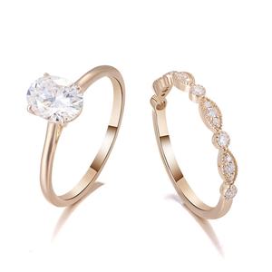 Anillo de Oro Amarillo de Lujo de 10k, 14k, 18k con Diamante Moissanite D VVS, Joyería Fina Hecha a Mano, Anillos Finos para Regalo, Fiesta para Mujer, Anillo de Paloma - Product Image 1