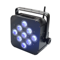 Équipements d'éclairage DJ pour éclairage d'intérieur, lumière de scène rgbwa 9x15w, 9 pièces 15w wifi sans fil dmx alimenté par batterie led par