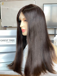 Envío listo 23 pulgadas #4 Peluca de pelo virgen eslavo ruso 100% capa súper ligera recta Natural transparente para encaje Natural - Product Image 3