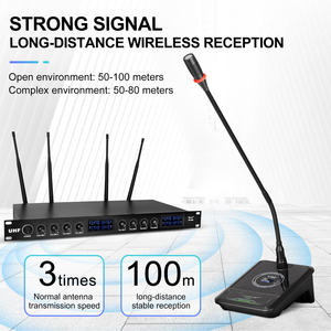 Df208 hội nghị chuyên nghiệp thiết bị phòng máy tính để bàn 8-kênh UHF hội nghị không dây Microphone hệ thống cho phòng hội nghị - Product Image 5