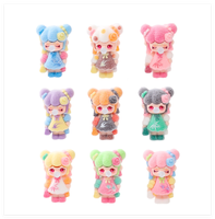 Miniatur-Schönheit: Ideale, Liebliche, Moderne Cartoon 3D-Flock-Mädchen Deko-Figur für Garten und als Überraschungs-Geschenk im Blind Bag