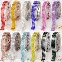 Ruban en maille de strass autocollant coloré, ruban de cristal scintillant pour la décoration de mariage, de voiture, de maison et de loisirs créatifs