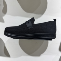 Mocassins décontractés pour hommes à plateforme, respirants, en maille légère, semelle souple, noirs, pour la marche quotidienne, antidérapants