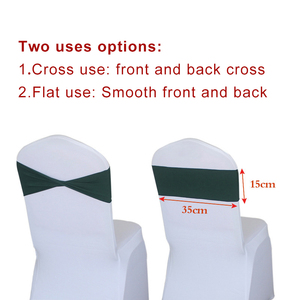 Banda para silla de Spandex con logotipo impreso para boda, venta al por mayor, logotipo de patrón personalizado, fundas para sillas de Spandex impresas y fajas para Sillas - Product Image 4