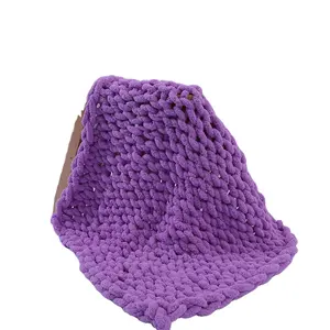 Nieuwe Handgemaakte Chunky Knit Alize Puffy Fijne Deken Garen Vinger Lus Super Zachte Chenille Bed Sofa Gooi Dekens Voor Thuis decor