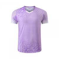 Jersey Bulu Tangkis Cetak Gulungan Barok Kustom Cepat Kering Jahitan Tahan Lama Bernapas Pakaian Latihan Tim Logo Kustom