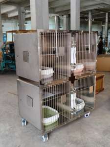 Cage pour chien et chat <span class=keywords><strong>Deluxe</strong></span> Classic Solide à 4 niveaux en acier inoxydable 304, design respirant, loquet coulissant de sécurité, transformable en cage pour chien - Product Image 5