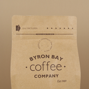 250g Túi phân hủy sinh học có thể phân hủy đáy phẳng hộp đáy Túi giấy Kraft dây kéo pouchtea bao bì cà phê với van thiếc cà vạt - Product Image 4