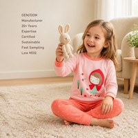 Pyjama enfant de haute qualité 100% coton respirant thermique à manches longues, motif dessin animé fille garçon mignon, vêtements de nuit pour enfants 8T, ensemble 2 pièces