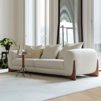 Canapés sectionnels de salon en tissu abrasif carré de conception unique, couleur blanc crème, prix abordable, meubles de bureau à domicile, en vente