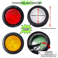 Feux de coin pour remorque CIMC 24V / Feux de coin pour remorque Huajun de 2,5 pouces rouges, jaunes et blancs