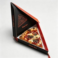 Boîte à pizza triangulaire pliable en carton ondulé biodégradable personnalisée pour la restauration et les restaurants