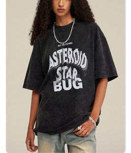 T-shirt vintage surdimensionné en coton épais délavé personnalisé, imprimé DTG, pour homme, décontracté, à porter au quotidien - Product Image 1