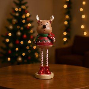 Reindeer Christmas Ornament Resin Cartoon Holiday Decoration Mixed Colors - Product Image 2