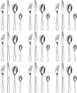 304 Western Steak Knife Fork Spoon Thickened Stainless Steel Modern Design for Home Tea <b>Camping</b> Restaurants Hotels - Product Image 3