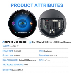Navihua Android 13 CarPlay Multimedia Car Stereo for BMW MINI F54/F55/F56/F60 12 Inch Digital LCD Instrument Cluster - Product Image 2