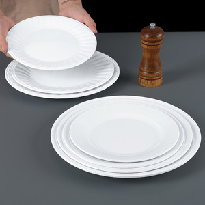 <b>Melamine</b> <b>plates</b> for restaurant stir-fries, noodles, and other dishes; commercial catering <b>plates</b> for rice bowls and side dishes - Product Image 2