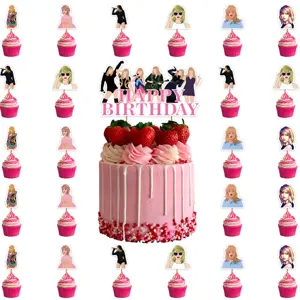 Taylor Papier Cake Topper Voor Thema Verjaardagsfeest Dessertdecoratie Groothandel Benodigdheden Taart Topper Benodigdheden
