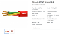 Cable de alarma contra incendios 4C/14AWG sólido FPL PH90 PH120 resistente al fuego, de 2 o 4 núcleos, 1.5mm o 2.5mm, blindado y con clasificación para alarma contra incendios.
