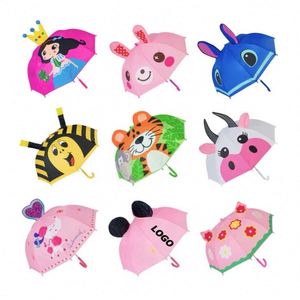 Lindo Paraguas Manual Impermeable con Diseño de Dibujos Animados para Niños, para la Escuela, Regalo Promocional con Logotipo Personalizado - Product Image 1