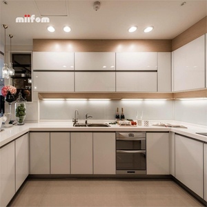 Cocinas en forma de U pintadas en <span class=keywords><strong>blanco</strong></span> de estilo minimalista y atmosférico - Product Image 4