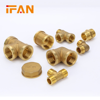IFAN 1/2''-2'' CW617 Raccord en laiton à filetage femelle et mâle, réducteur égal, coude, coupleur, connecteur, union, raccord en T, bouchon, adaptateur, raccord à embout, raccord en laiton