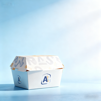Boîte d'emballage en papier kraft ignifuge de qualité alimentaire, design moderne, impression offset, conception gratuite, poulet frit, riz, biscuits, salade