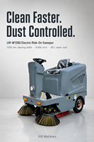 Balayeuse électrique autoportée LM-W1280 à 3 brosses, largeur de nettoyage 1250 mm, efficacité 8000 m²/h, réservoir anti-poussière 60 L, 48 V, sortie d'usine