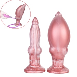 Inflatable Knot Dildo with Air <b>Pump</b>, Detachable <b>Suction</b> Cup Design, Medical Silicone, Realistic Feel Multi-Experience Adult Toy - Product Image 1