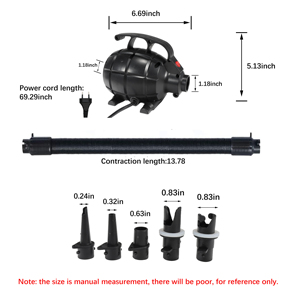 <span class=keywords><strong>Mini</strong></span> bomba eléctrica de aire multifunción, bomba de inflado sup para colchón de aire con 5 boquillas - Product Image 4
