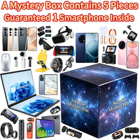Boîte mystère électronique garantie avec smartphone inclus - 5 pièces - Surprise avec smartphone, montre connectée, écouteurs, batterie externe - Aléatoire